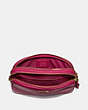 COACH®,SADIE CROSSBODY CLUTCH,Leather,Gold/Bright Cherry,Inside View,Top View