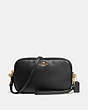 COACH®,SADIE CROSSBODY CLUTCH,Leather,Light Gold/Black,Front View