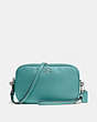 COACH®,SADIE CROSSBODY CLUTCH,Leather,Silver/Marine,Front View