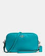 COACH®,SADIE CROSSBODY CLUTCH,Leather,Silver/Turquoise,Front View