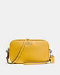 COACH®,SADIE CROSSBODY CLUTCH,Leather,Silver/Yellow,Front View