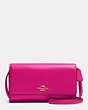 COACH®,PHONE CROSSBODY,Leather,Light Gold/Cerise,Front View