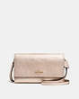 COACH®,PHONE CROSSBODY,Leather,Light Gold/Platinum,Front View