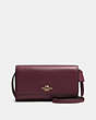 COACH®,PHONE CROSSBODY,Leather,Light Gold/Oxblood,Front View