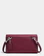 COACH®,PHONE CROSSBODY,Leather,Silver/BURGUNDY,Back View