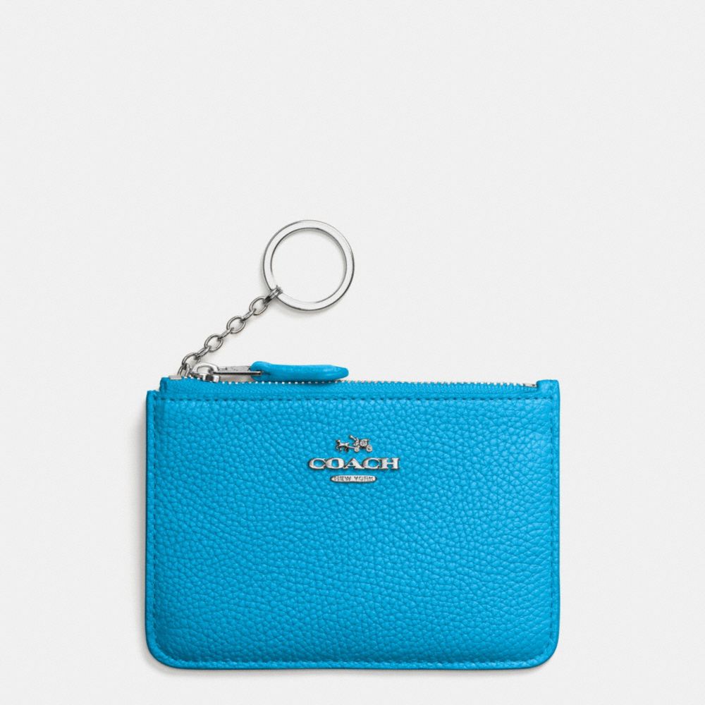 COACH Key Pouch In Polished Pebble Leather