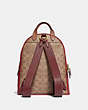 COACH®,CARRIE BACKPACK 23 IN COLORBLOCK SIGNATURE CANVAS,pvc,Medium,Brass/Tan Red Apple Multi,Back View