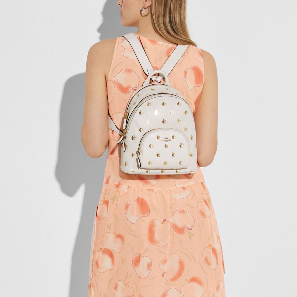 COACH®,Carrie Backpack 23 With Apple Print,,Detail View