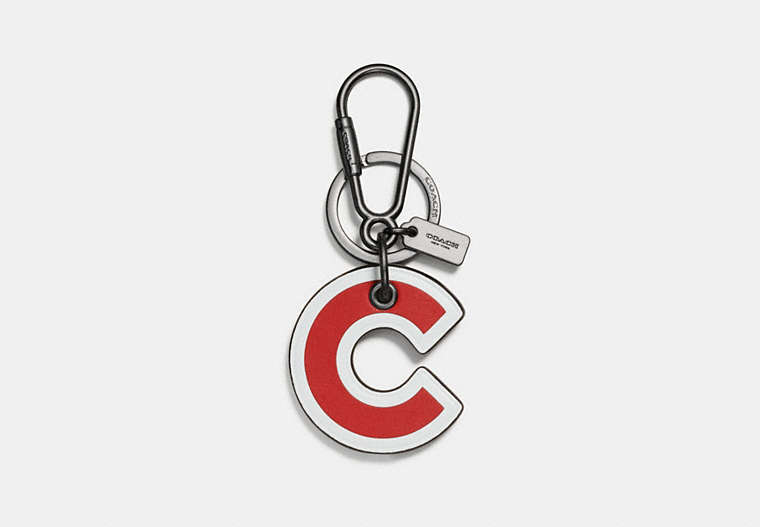 COACH®,MLB KEY RING,Leather,Chi Cubs,Front View