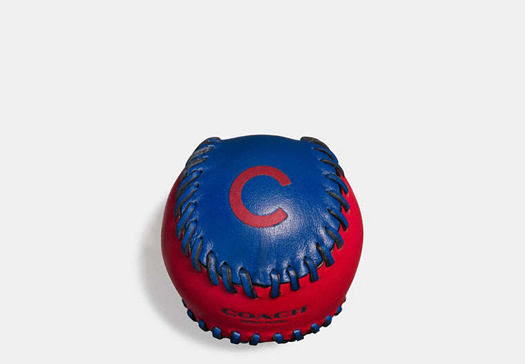 COACH®,MLB PAPERWEIGHT,Leather,Chi Cubs,Front View