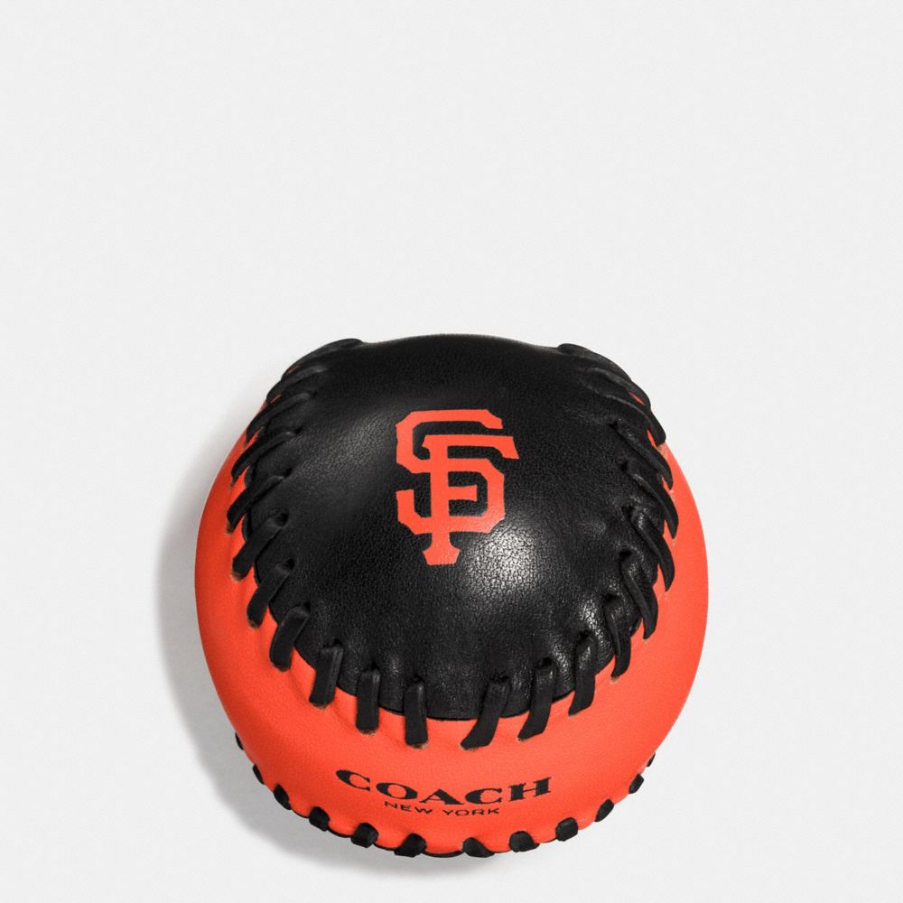 COACH®,MLB PAPERWEIGHT,Leather,SF GIANTS,Front View