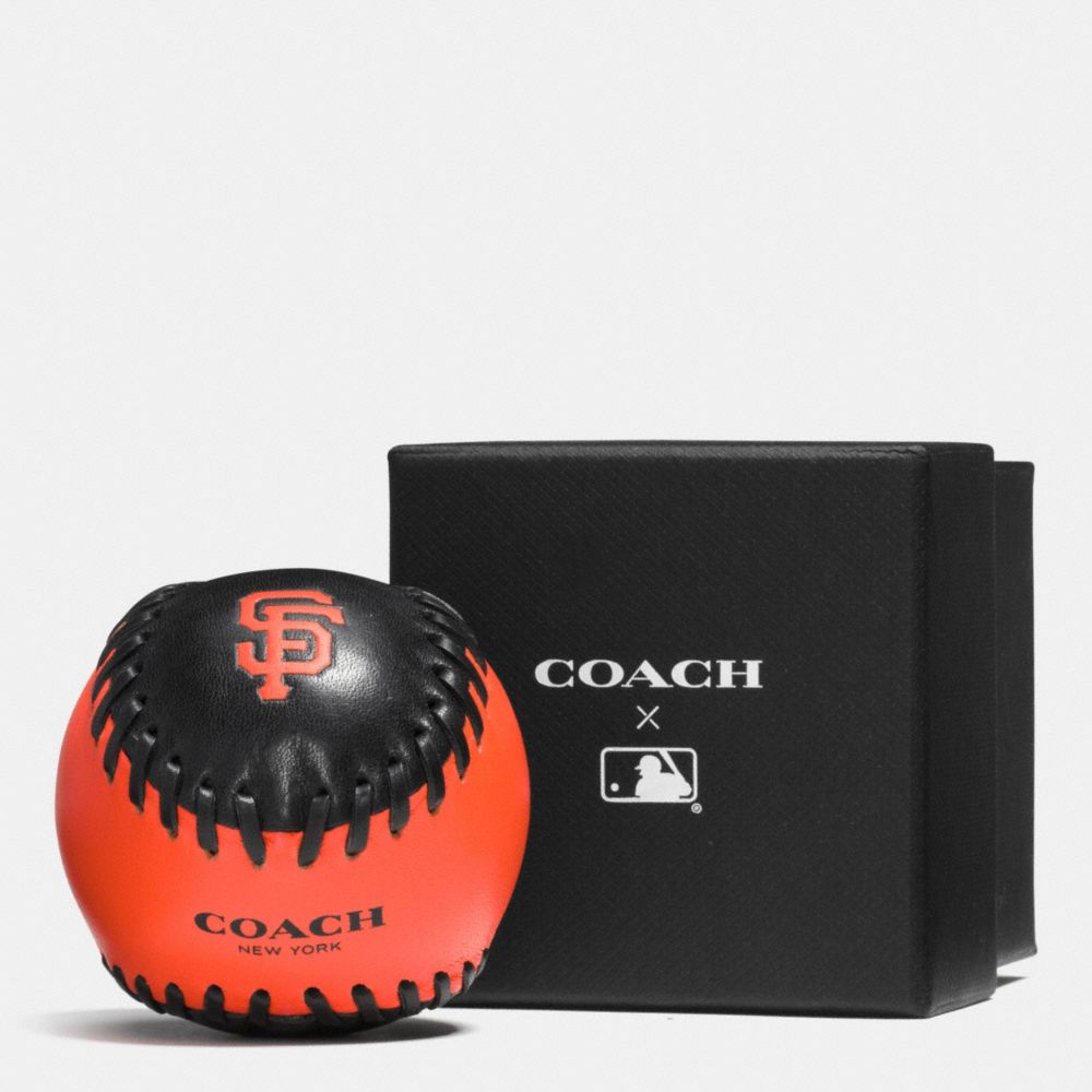 COACH®,MLB PAPERWEIGHT,Leather,SF GIANTS,Front View