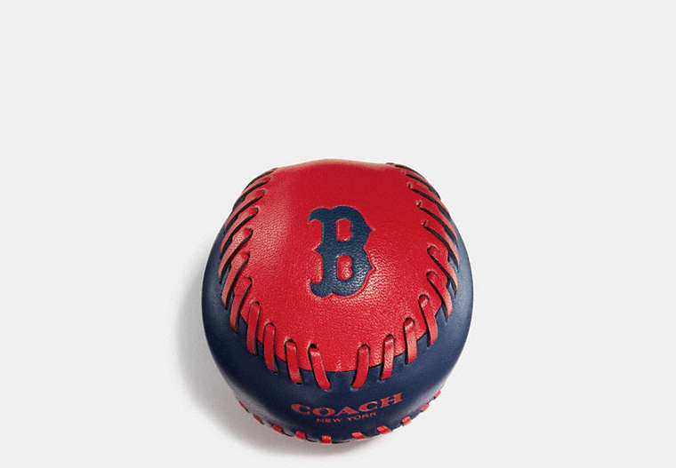 COACH®,MLB PAPERWEIGHT,Leather,Bos Red Sox,Front View