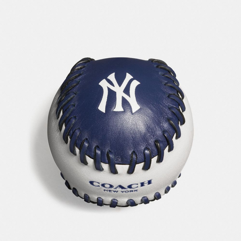 【COACH×MLB NewYorkMets】野球ボール ペーパーウェイト COACH - □新品同様□ COACH コーチ レザー MLB ニューヨーク