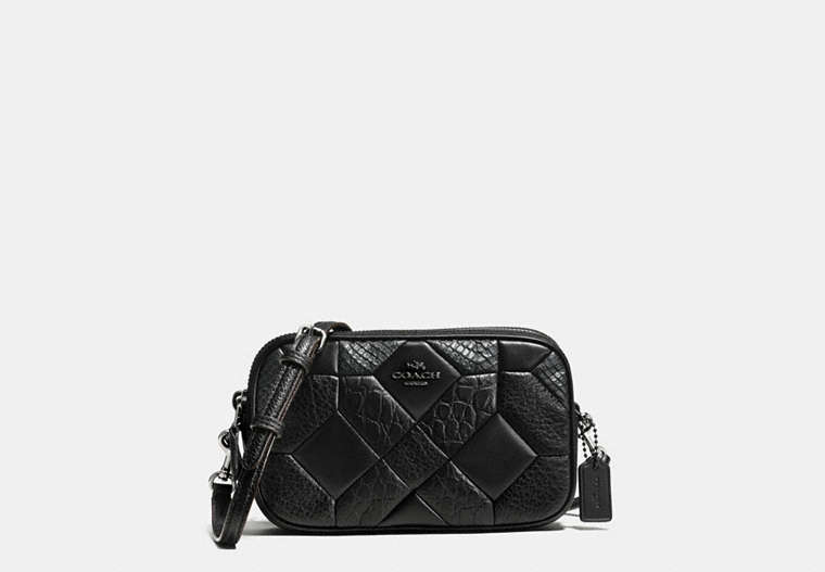 Canyon Quilt Crossbody Clutch In Exotic Embossed Leather