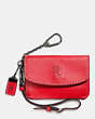 COACH®,MICKEY ENVELOPE KEY POUCH IN GLOVETANNED LEATHER,Leather,1941 Red/Dark Gunmetal,Front View