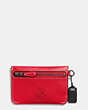 COACH®,MICKEY ENVELOPE KEY POUCH IN GLOVETANNED LEATHER,Leather,1941 Red/Dark Gunmetal,Angle View