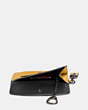 COACH®,MICKEY ENVELOPE KEY POUCH IN GLOVETANNED LEATHER,Leather,Dark Gunmetal/Flax,Inside View,Top View