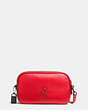 COACH®,MICKEY CROSSBODY CLUTCH IN GLOVETANNED LEATHER,Leather,1941 Red/Dark Gunmetal,Angle View