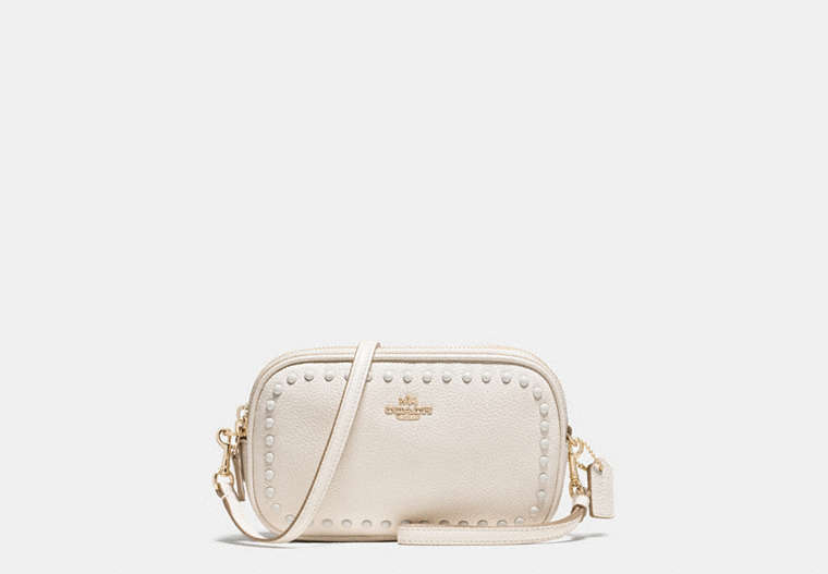 COACH®,Cuir,Or/Craie,Front View