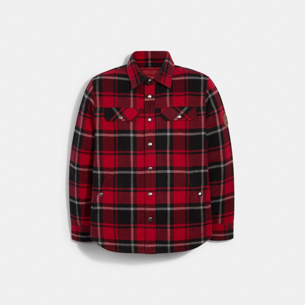 COACH Outlet Quilted Plaid Shirt Jacket