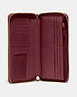 COACH®,CONTINENTAL WALLET,Pebble Leather,Mini,Brass/Wine,Inside View,Top View