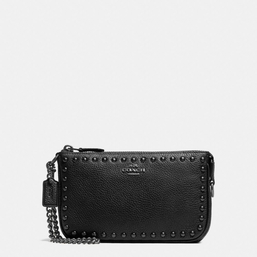 Lacquer Rivets Nolita Wristlet 19 In Pebble Leather