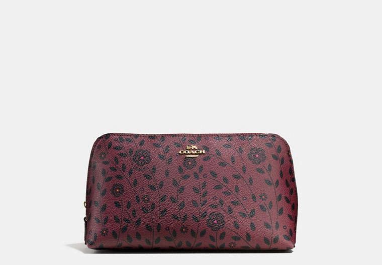 Cosmetic Case 22 In Willow Floral Print Coated Canvas