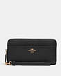 COACH®,ACCORDION ZIP WALLET WITH WRISTLET STRAP,Gold/Black,Front View
