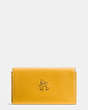 COACH®,MICKEY PHONE WALLET IN GLOVETANNED LEATHER,n/a,FLAX,Angle View