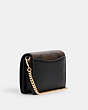 COACH®,MINI WALLET ON A CHAIN IN SIGNATURE CANVAS,pvc,Gold/Brown Black,Angle View