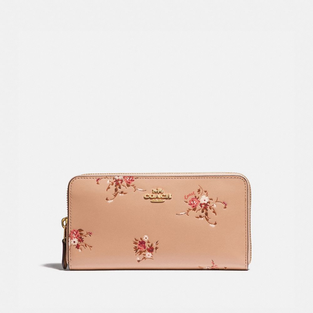 Accordion Zip Wallet With Floral Bundle Print