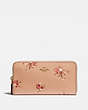 COACH®,ACCORDION ZIP WALLET WITH FLORAL BUNDLE PRINT,Leather,Beechwood Floral/Gold,Front View