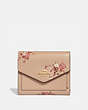 COACH®,SMALL WALLET WITH FLORAL BUNDLE PRINT,Leather,Beechwood Floral/Gold,Front View