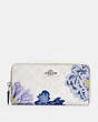 COACH®,ACCORDION ZIP WALLET IN SIGNATURE CANVAS WITH KAFFE FASSETT PRINT,pvc,Silver/Chalk Multi/Periwinkle,Front View