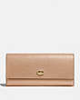 COACH®,ENVELOPE WALLET,Leather,Brass/Beechwood,Front View