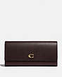 COACH®,ENVELOPE WALLET,Leather,Brass/Oxblood,Front View