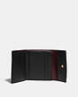 COACH®,SMALL FLAP WALLET,Leather,Brass/Black,Inside View,Top View