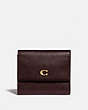 COACH®,SMALL FLAP WALLET,Leather,Brass/Oxblood,Front View