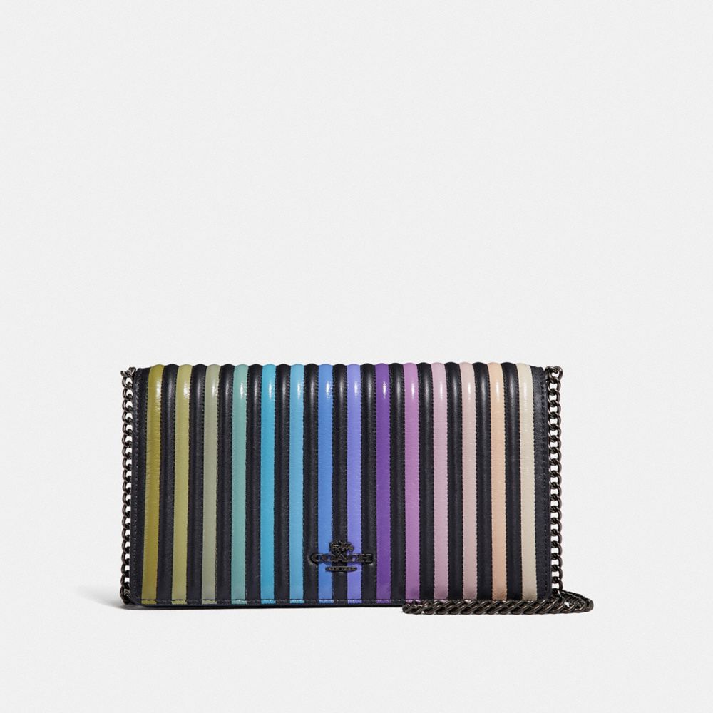COACH®,Callie Foldover Chain Clutch With Ombre Quilting,,Front View