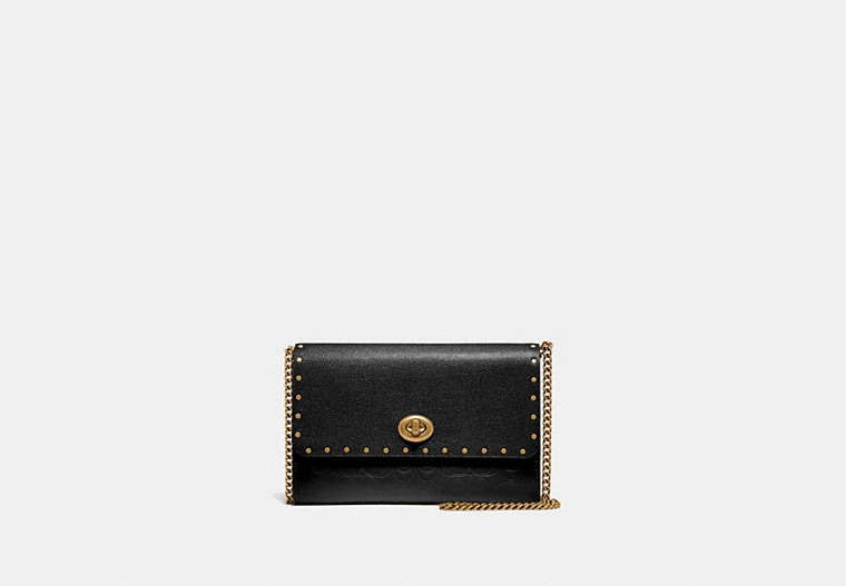 Marlow Turnlock Chain Crossbody In Signature Leather With Rivets