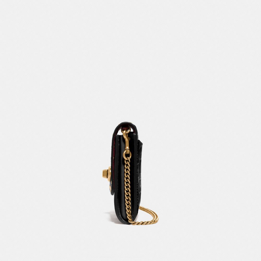 COACH®,Marlow Turnlock Chain Crossbody In Signature Leather With Rivets,,Angle View