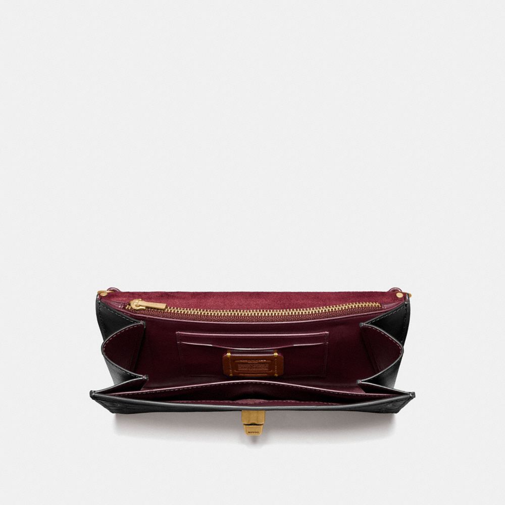 COACH®,Marlow Turnlock Chain Crossbody In Signature Leather With Rivets,,Inside View,Top View