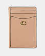 COACH®,CARD HOLDER,Leather,Brass/Beechwood,Front View