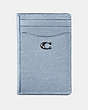 COACH®,CARD HOLDER,Leather,Pewter/Mist,Front View
