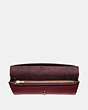 COACH®,DREAMER WALLET,Leather,Brass/Deep Red,Inside View,Top View