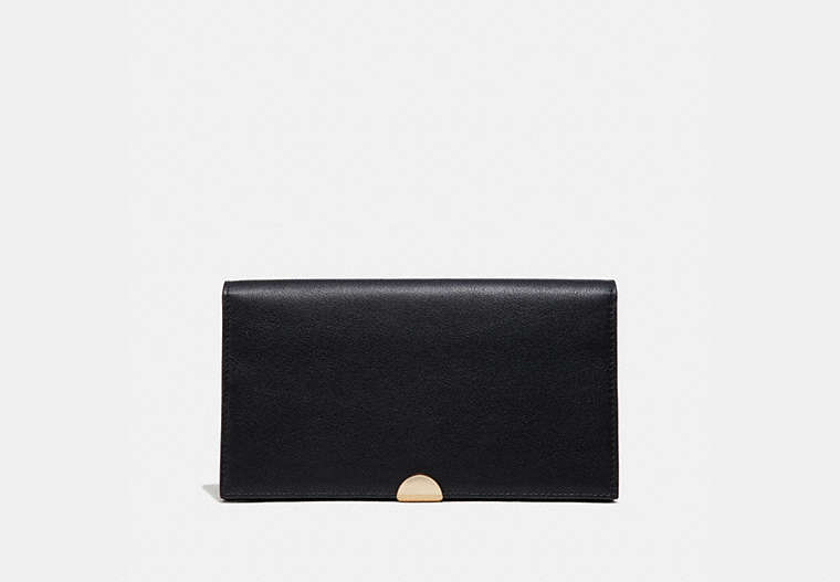 COACH®,DREAMER WALLET,Leather,Gold/Black,Front View