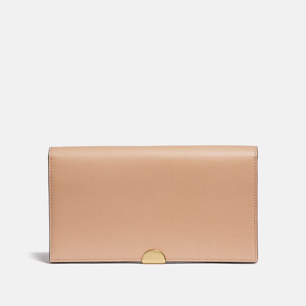 COACH®,DREAMER WALLET,Leather,Gold/Beechwood,Front View image number 0