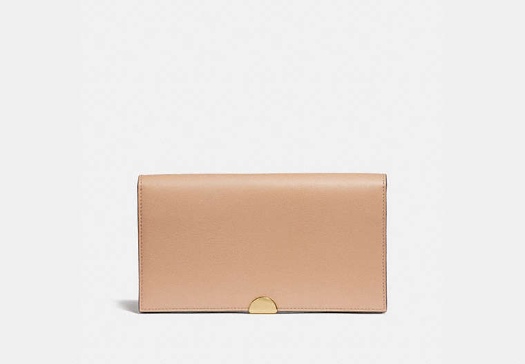 COACH®,DREAMER WALLET,Leather,Gold/Beechwood,Front View image number 0