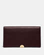 COACH®,DREAMER WALLET,Leather,Gold/Oxblood,Front View